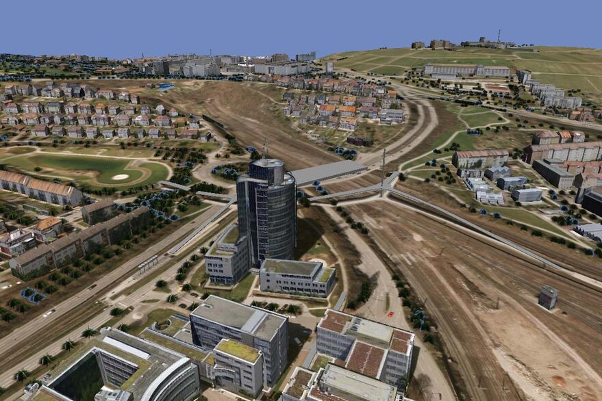 Luftbild Pragsattels aus dem 3D Stadtmodell.