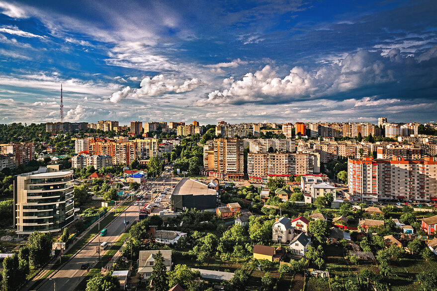 Die Stadt Chmelnyzkyj im Westen der Ukraine.