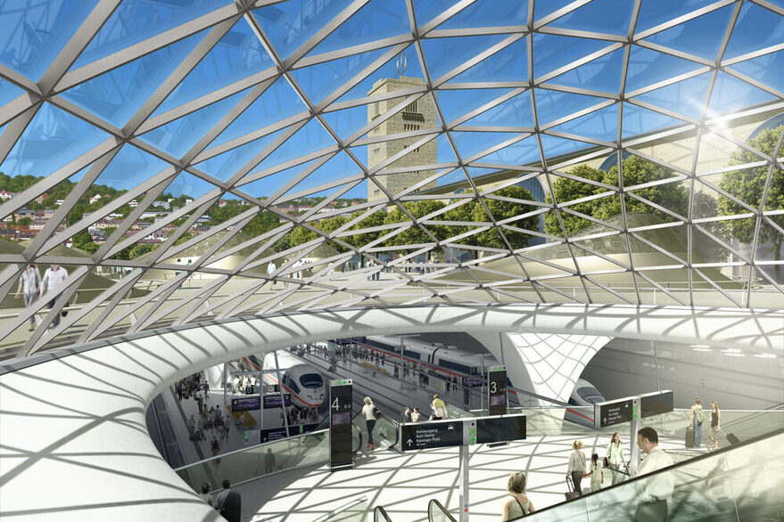 Visualisierung des neuen Hauptbahnhofs
