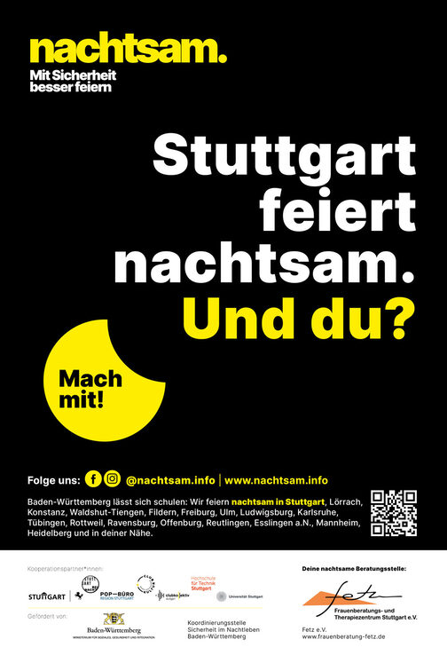 Plakatkampagne: Stuttgart feiert nachtsam.
