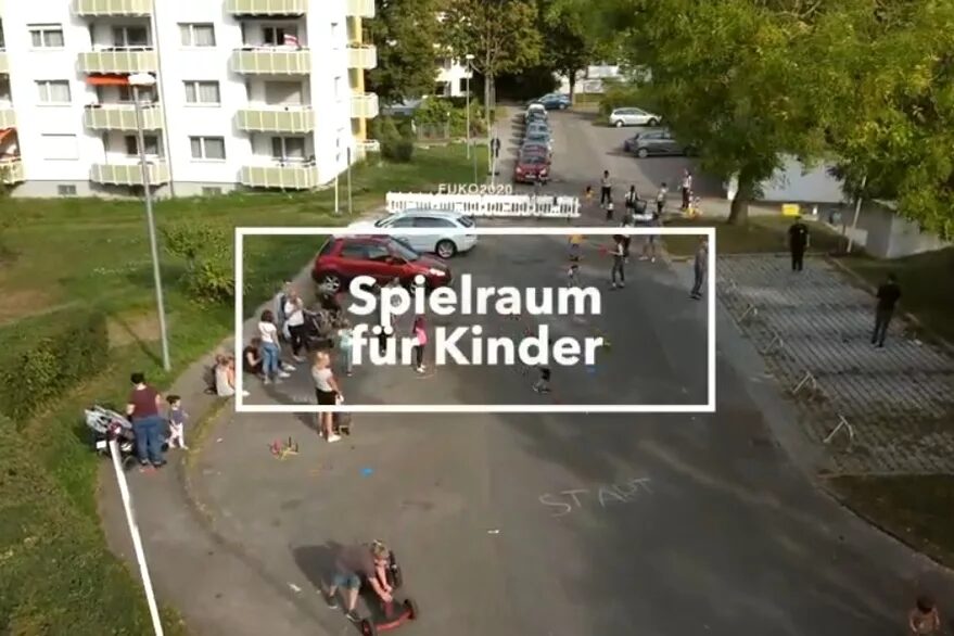 Das Video zeigt das Konzept der temporären Spielstraßen in Stuttgart.