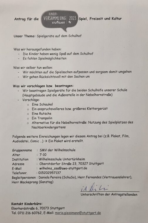 Die Kinder der Wilhelmsschule Untertürkheim wünschen sich mehr Spielgeräte für ihren Schulhof.