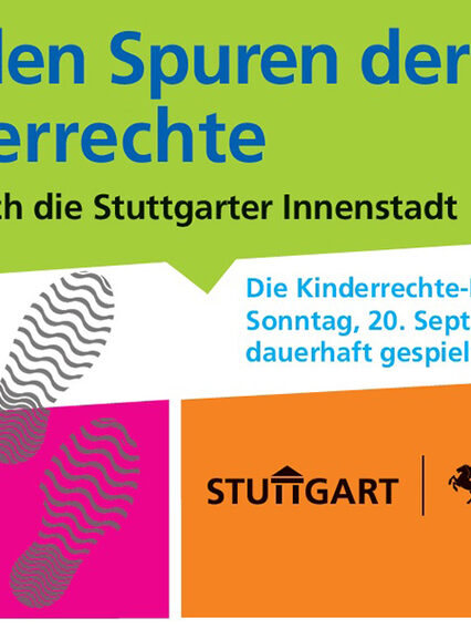 Ein Flyer mit dem Hinweis auf die Rallye duch die Stuttgarter Innenstadt