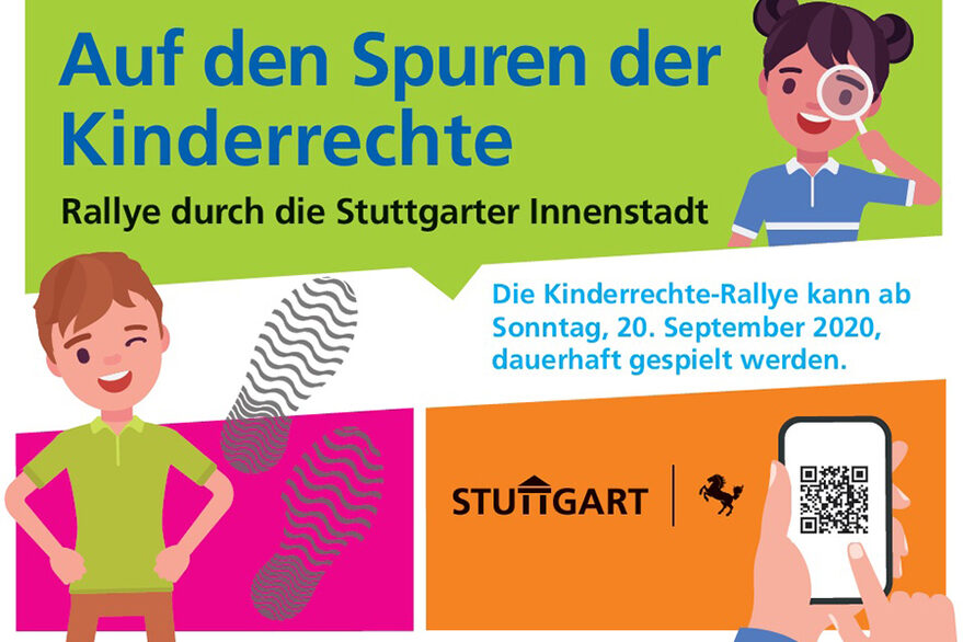 Ein Flyer mit dem Hinweis auf die Rallye duch die Stuttgarter Innenstadt