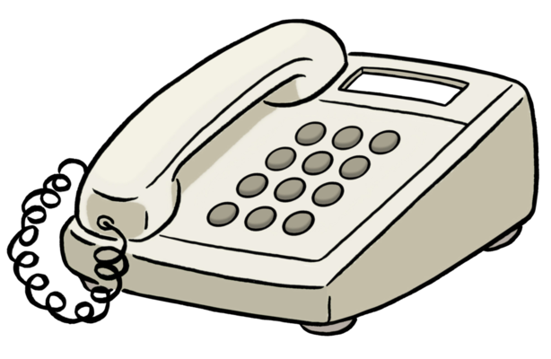 Ein Telefon mit Tasten und Hörer