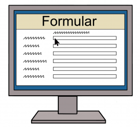 E-Mail-Formular auf dem Bildschirm vom Computer