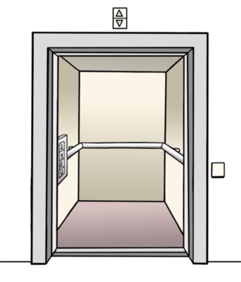 Fahrstuhl mit offener Türe