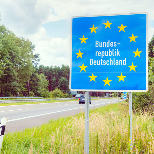 Deutschland Grenze Straßenschild