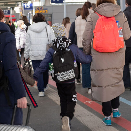 Geflüchtete kommen auf dem Stuttgarter Hauptbahnhof an