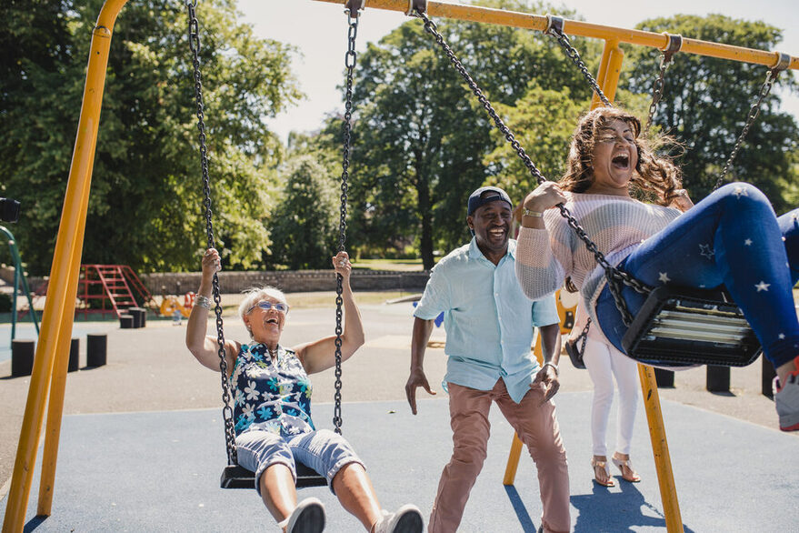 Swinging together connects.