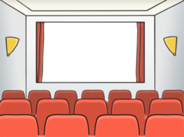Kino mit Bühne und Sitzreihen