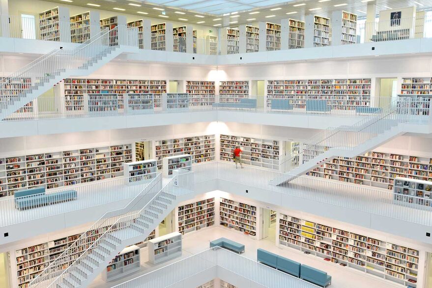 Innenansicht der Stadtbibliothek Stuttgart.