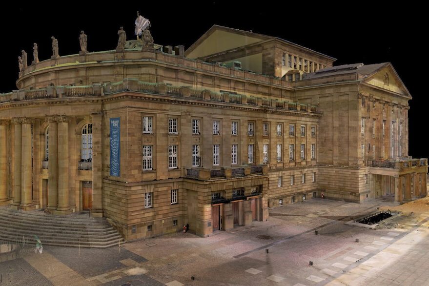 Sanierung der Oper: Visualisierungsbeispiel der Verschiebung der Seitenfassade