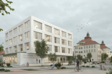 Außenperspektive Blick von Straßenkreuzung Cottastraße I Heusteigstraße
