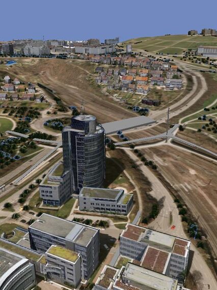 Luftbild Pragsattels aus dem 3D Stadtmodell.