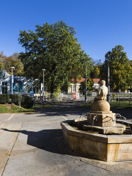 Trinkbrunnen am Kurpark vor dem Thermalbad