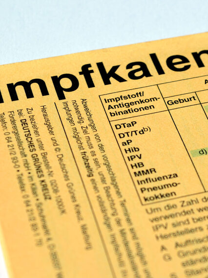 Nahaufnahme eines Impfkalenders