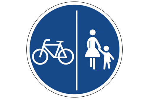 Verkehrsschild: Getrennter Fuß- und Radweg