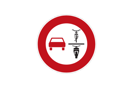Verkehrsschild: Überholverbot von einspurigen Fahrzeugen