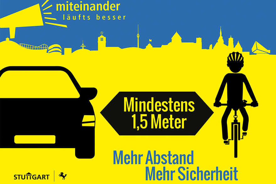 Plakat „Mehr Abstand für mehr Sicherheit“