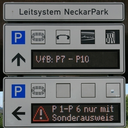 Tafel des Leitsystems NeckarPark