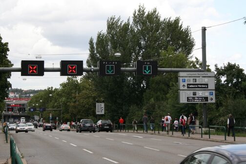 Fahrsteifensignalisierung in der Talstraße