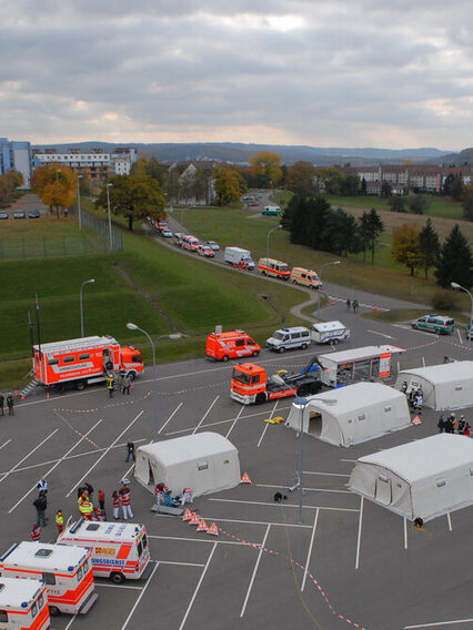 Katastrophenschutz - ein Lager der Feuerwehr und Rettungskräfte in Stuttgart