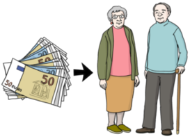 Ältere Menschen haben oft lange gearbeitet. Sie bekommen dann Rente.