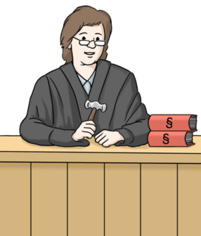 Richterin am Richtertisch