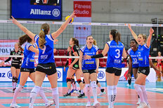 Die erfolgreichen Volleyballerinnen vom Allianz MTV Stuttgart.