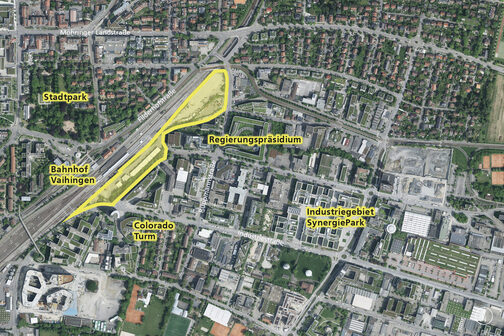 Luftbild 2023, Landeshauptstadt Stuttgart, Stadtmessungsamt; Ergänzungen Amt für Stadtplanung und Wohnen.