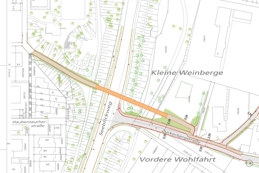 Lageplan von der Fläche am Seeblickweg