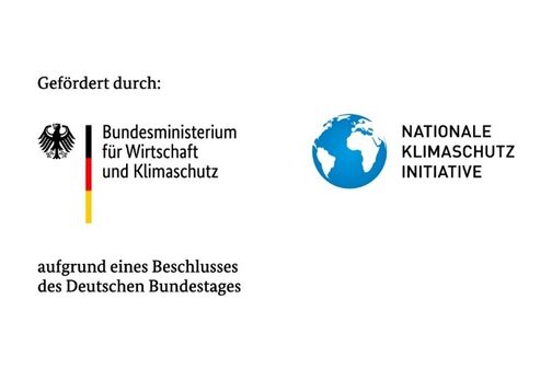 Die Logos des Bundesministeriums für Wirtschaft und Klimaschutz und der Nationalen Klimashcutz Initiative.