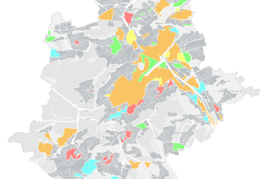 Kartenansicht: Ausschnitt aus dem kommunalen Wärmplan in Stuttgart