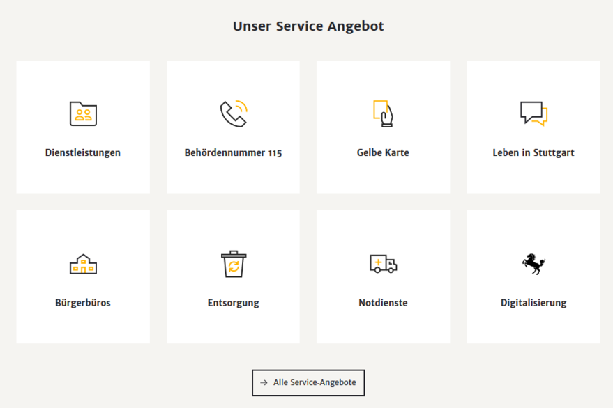 Service Angebot von der Stadt Stuttgart