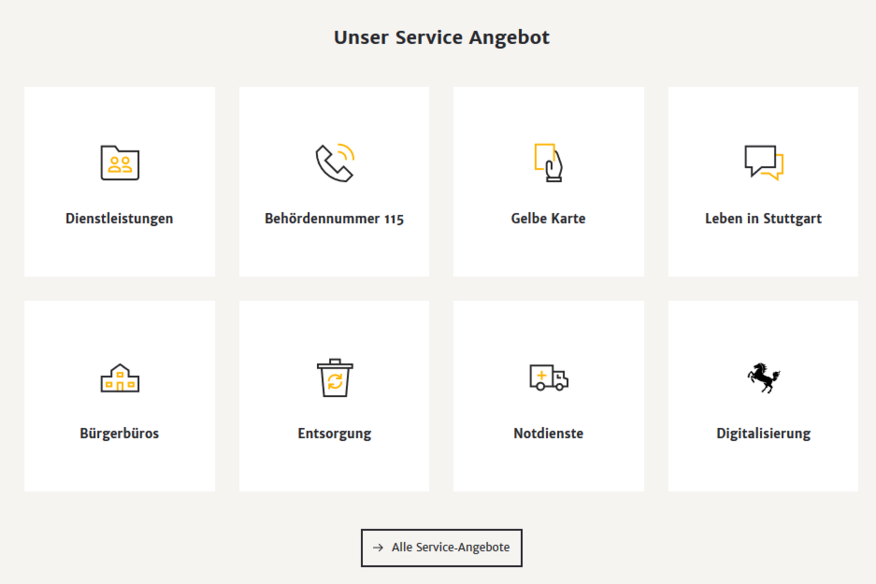 Service Angebot von der Stadt Stuttgart
