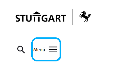 Das Menü mit den 3 Strichen ist auf der Startseite rechts