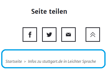 Die Überschrift unten rechts ist das Thema, in dem Sie gerade sind. Wollen Sie zurück zu einem Thema davor? Dann klicken Sie auf eine Überschrift davor.