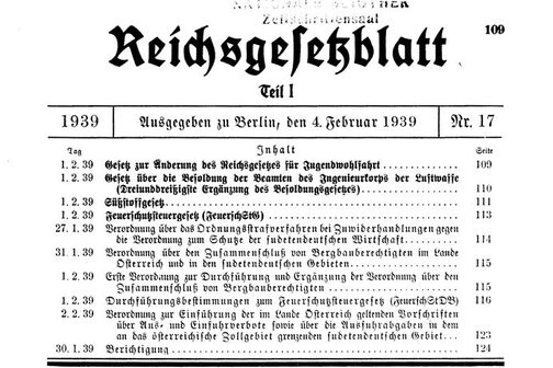 Gesetz zur Änderung des Reichsgesetzes für Jugendwohlfahrt vom 1. Februar 1939