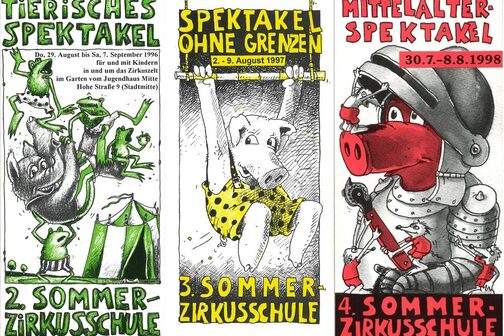 Archiv: Sommer-Zirkusschule: Plakate, 1996 bis 1998