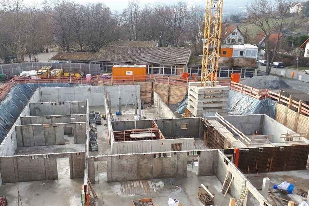 Tageseinrichtung Edelweißweg: Bauphase gemeinsames Schulgebäude, 2019