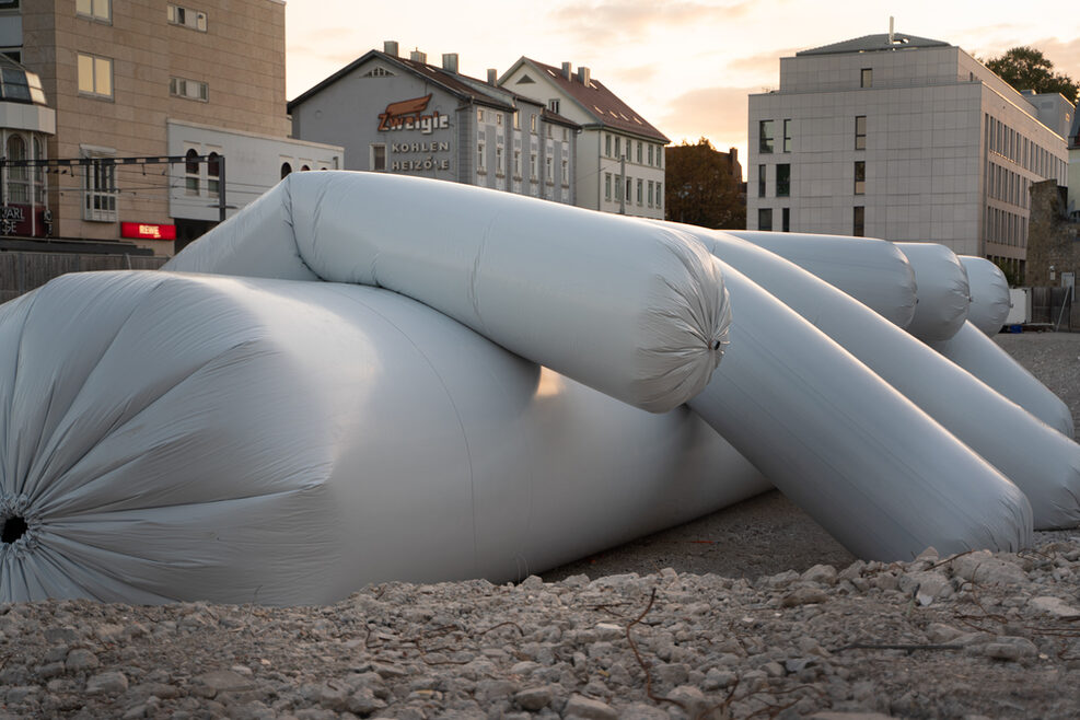 Aufgeblasene Plastikwürste