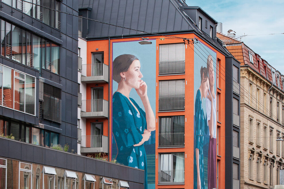 Mural mit 3 Frauen.