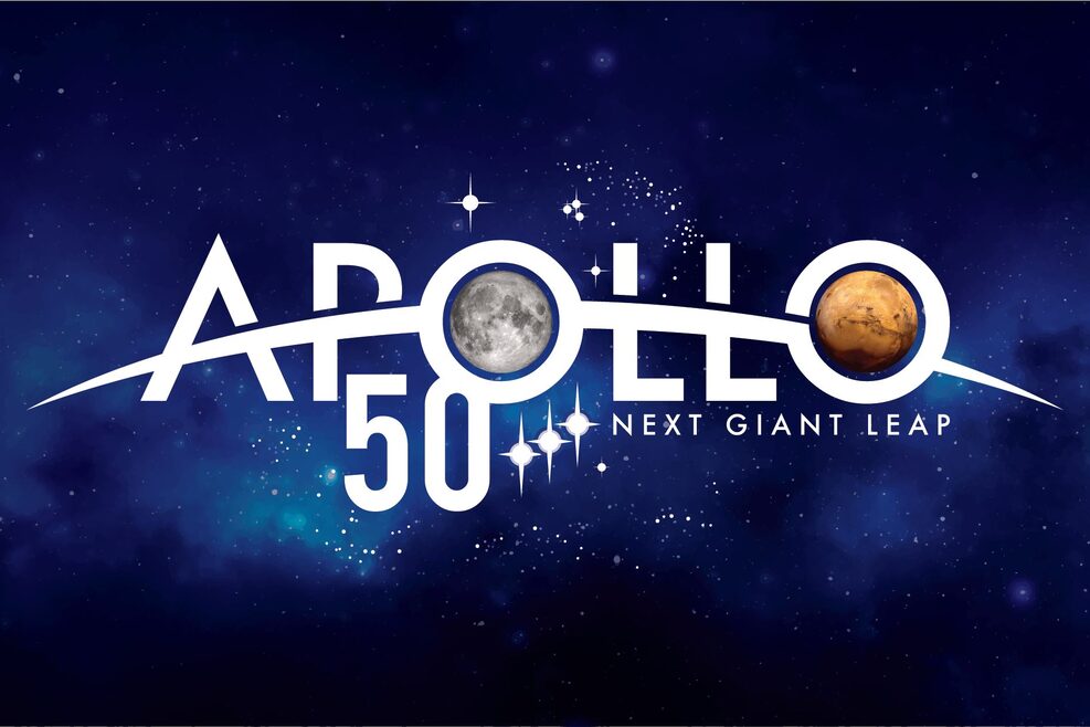 Offizielles Logo zum 50. Jubiläum der Mondlandung
