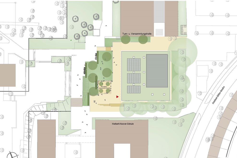 Lageplan des Schulzentrums Freiberg