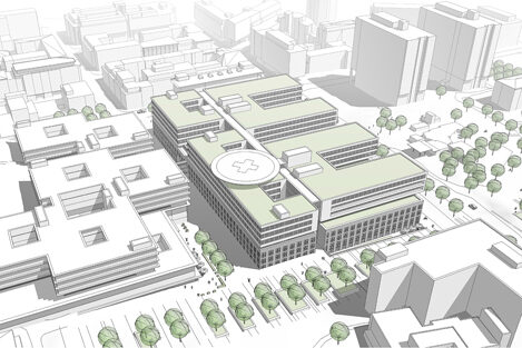 Visualiserung der neuen Gebäude des Klinikums Stuttgart
