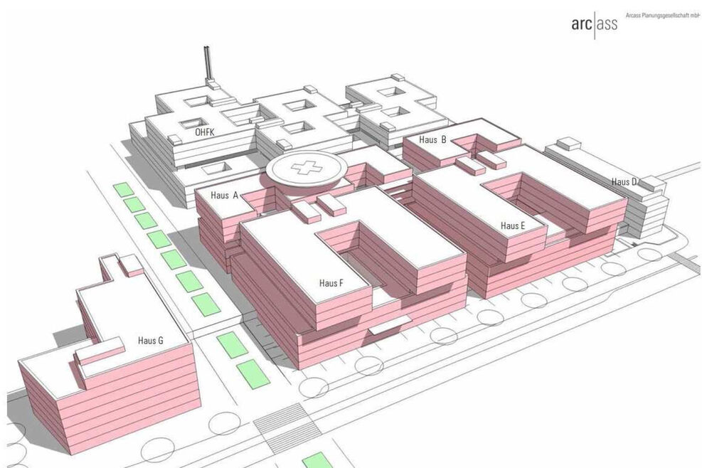 Bezeichnung der neuen Gebäude des Klinikums Stuttgart