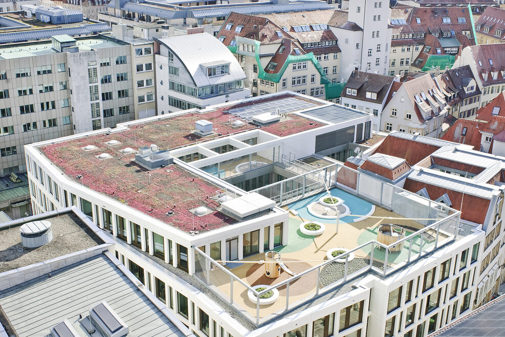DG - Dachfläche mit extensiver Begrünung und Photovoltaik
