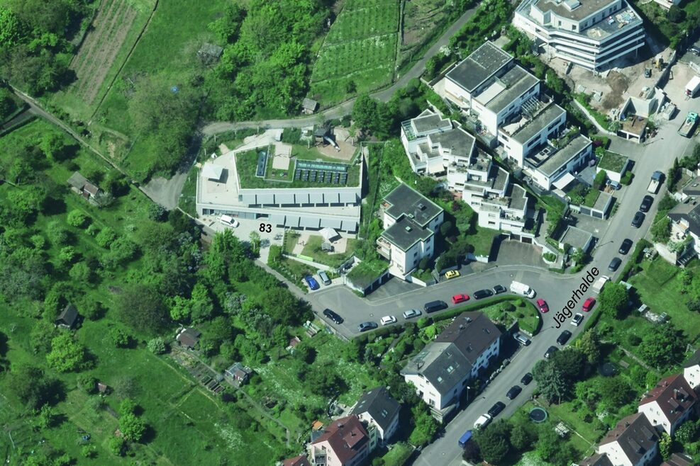 Schrägluftbild: Tageseinrichtung für Kinder, Jägerhalde 83, Stuttgart‐Wangen