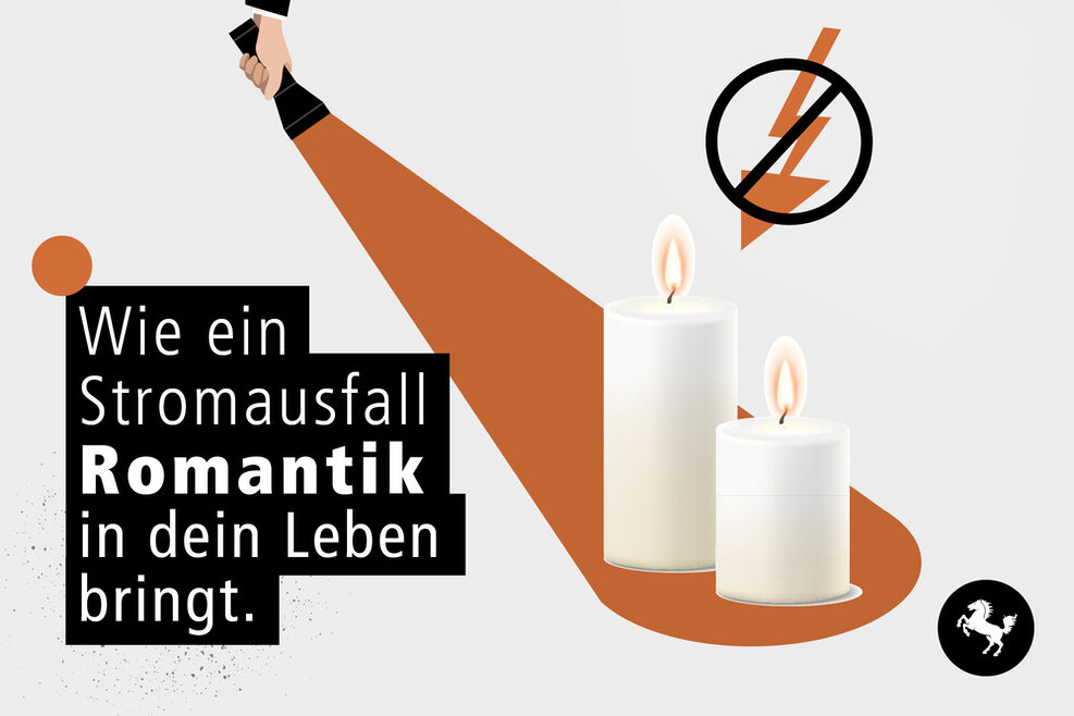 Kampagnenmotiv 5 "Wie ein Stromausfall Romantik in dein Leben bringt."